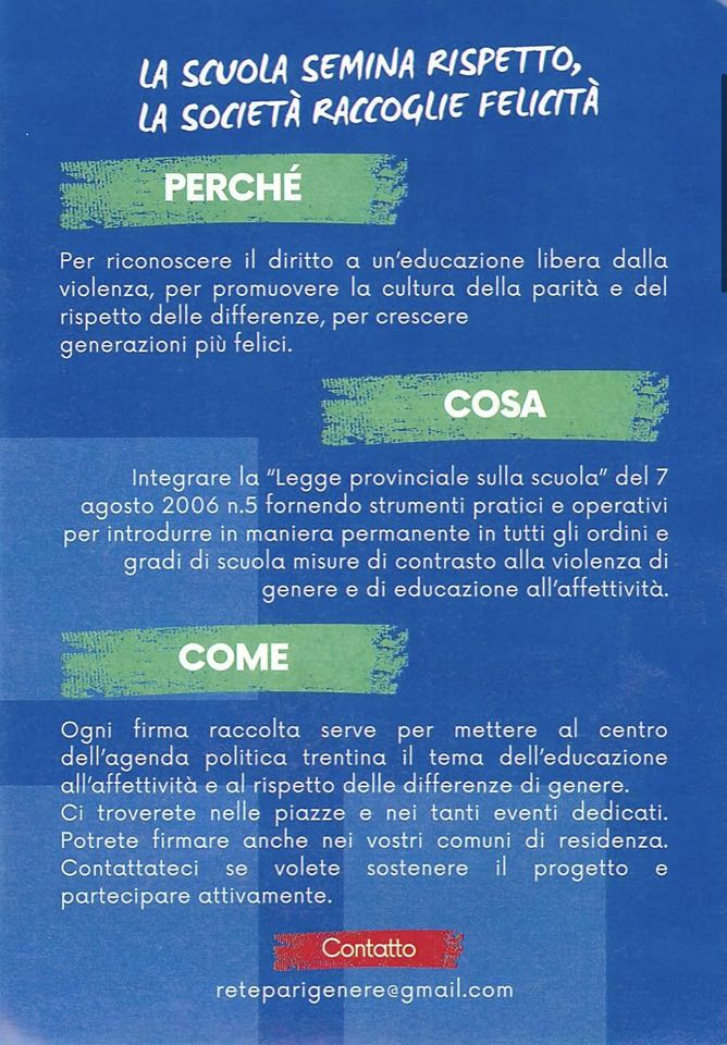 Campagna raccolta firme educazione genere io ho firmato e tu?